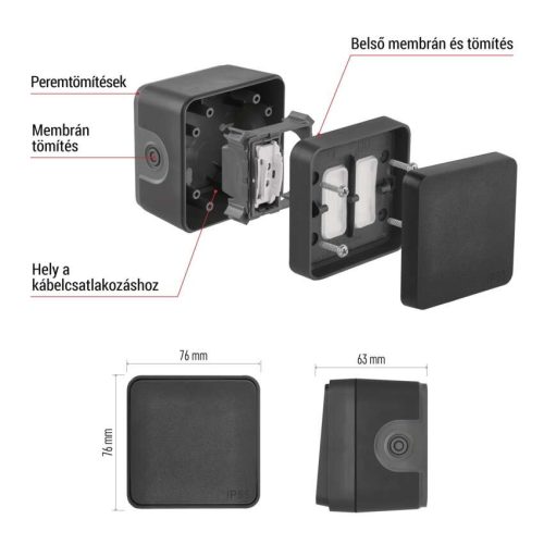 EMOS D730427, Cyklone csengő nyomógomb 1/0 IP55