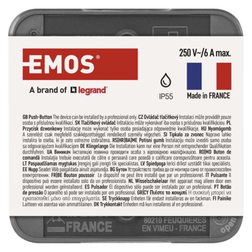 EMOS D730427, Cyklone csengő nyomógomb 1/0 IP55