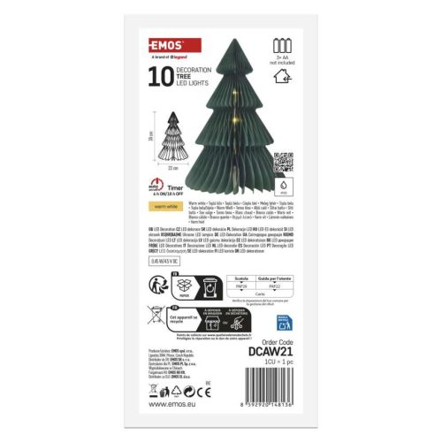 EMOS DCAW21, Karácsonyi papírfa állvánnyal, 30 cm, belső