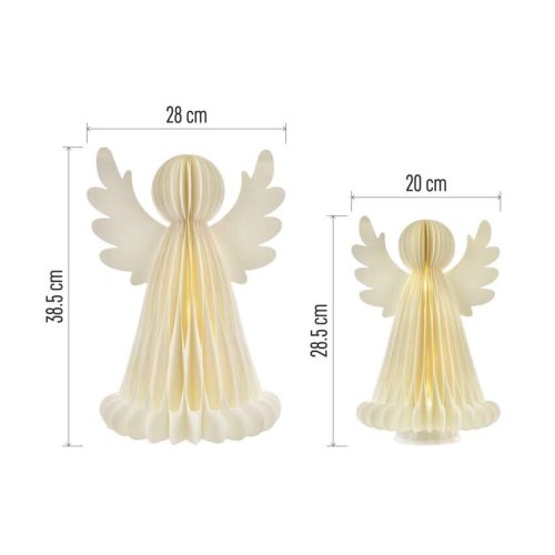 EMOS DCAW23, Karácsonyi papír angyalok állvánnyal, 2 db, 28/38 cm, belső