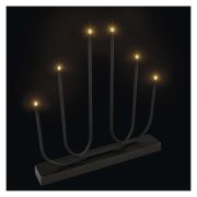   EMOS DCAW24, LED gyertyatartó, fém, fekete, 40 cm, 2x AA, beltéri, meleg fehér