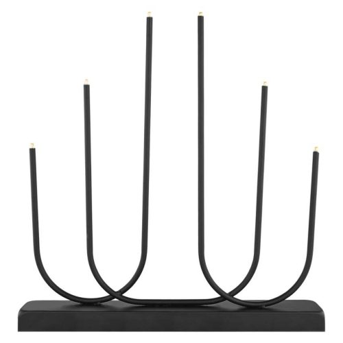 EMOS DCAW24, LED gyertyatartó, fém, fekete, 40 cm, 2x AA, beltéri, meleg fehér