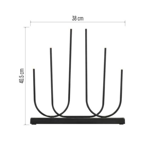 EMOS DCAW24, LED gyertyatartó, fém, fekete, 40 cm, 2x AA, beltéri, meleg fehér