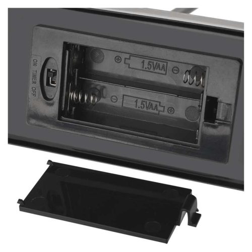 EMOS DCAW24, LED gyertyatartó, fém, fekete, 40 cm, 2x AA, beltéri, meleg fehér