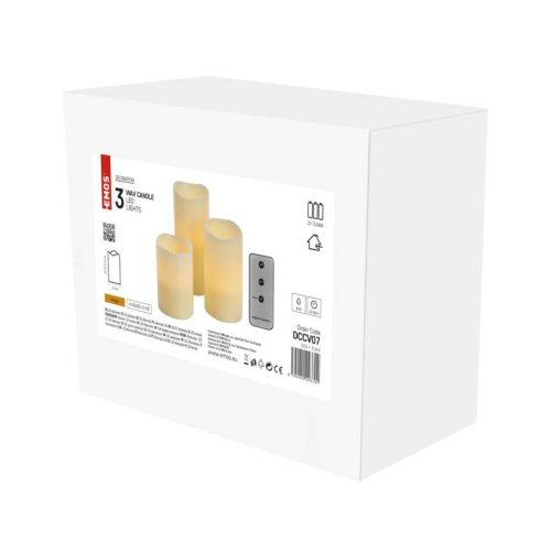 EMOS DCCV07, LED dekoráció – 3x viaszgyertya, 3x 3x AAA, beltéri, vintage, távirányító