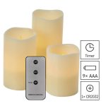 EMOS DCCV07, LED dekoráció – 3x viaszgyertya, 3x 3x AAA, beltéri, vintage, távirányító