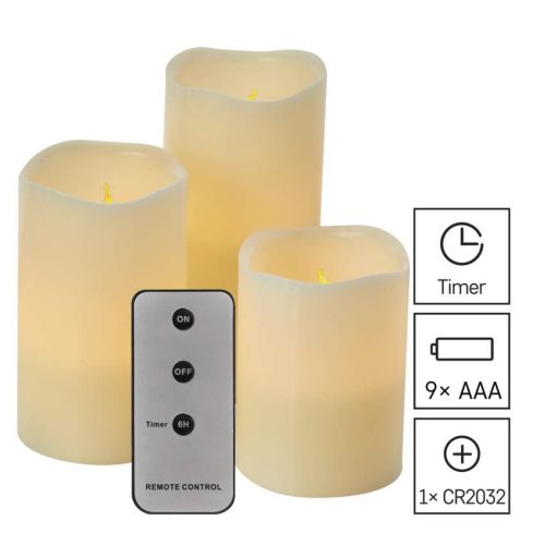 EMOS DCCV07, LED dekoráció – 3x viaszgyertya, 3x 3x AAA, beltéri, vintage, távirányító