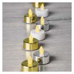 EMOS DCCV12, LED dekoráció – 6x teamécses, ezüst, 6x CR2032, beltéri, vintage