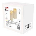 EMOS DCCV17, LED dekoráció – viaszgyertya 17 cm, 2x AAA, beltéri, meleg fehér, 2 db, távirányító