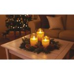 EMOS DCCW05, LED dekoráció - 3x viaszgyertya üvegben, 6x AA, meleg fehér, időzítő