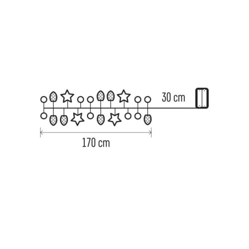 EMOS DCGW04, LED karácsonyi fényfüzér – tobozok, 1,7 cm, 2x AA, beltéri, meleg fehér