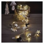 EMOS DCGW04, LED karácsonyi fényfüzér – tobozok, 1,7 cm, 2x AA, beltéri, meleg fehér