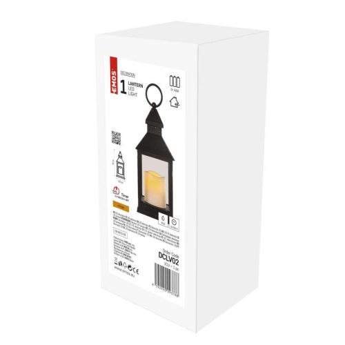 EMOS DCLV02, LED dekoráció – lámpa, antik, fekete, villogó, 3x AAA, beltéri, vintage, időzítő