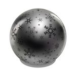 EMOS DCLW28, LED karácsonyi üveggömb – hópelyhek, 12 cm, 3x AA, beltéri, meleg fehér, időzítő