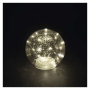   EMOS DCLW35, LED karácsonyi üveggömb - arany, 15 cm, 3x AA, beltéri, meleg fehér, időzítő