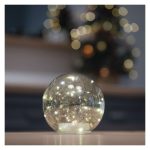 EMOS DCLW35, LED karácsonyi üveggömb - arany, 15 cm, 3x AA, beltéri, meleg fehér, időzítő