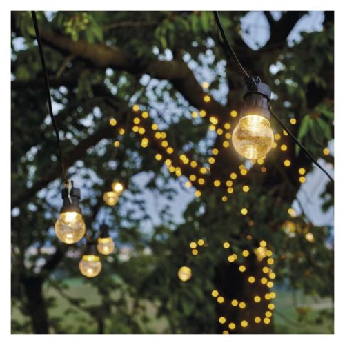 EMOS DCPW02, LED fényfüzér – 10x party égő, átlátszó, 5 m, kültéri és beltéri, meleg fehér