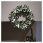 EMOS DCTW28, LED dekoráció - fagyöngy koszorú, 3x AA, meleg fehér, időzítő