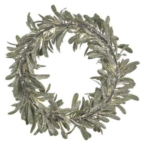 EMOS DCTW28, LED dekoráció - fagyöngy koszorú, 3x AA, meleg fehér, időzítő