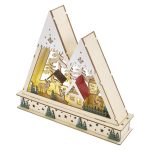 EMOS DCWW39, LED-es fa karácsonyi tájkép, 23,5 cm, 2x AA, beltéri, meleg fehér, időzítő