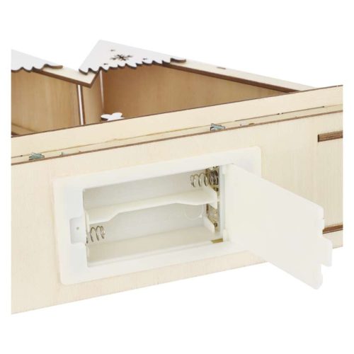 EMOS DCWW39, LED-es fa karácsonyi tájkép, 23,5 cm, 2x AA, beltéri, meleg fehér, időzítő