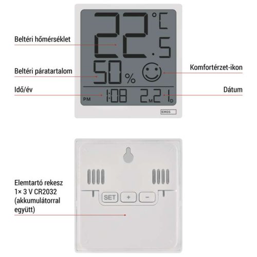 EMOS E0522, Hő- és nedvességmérő E0522