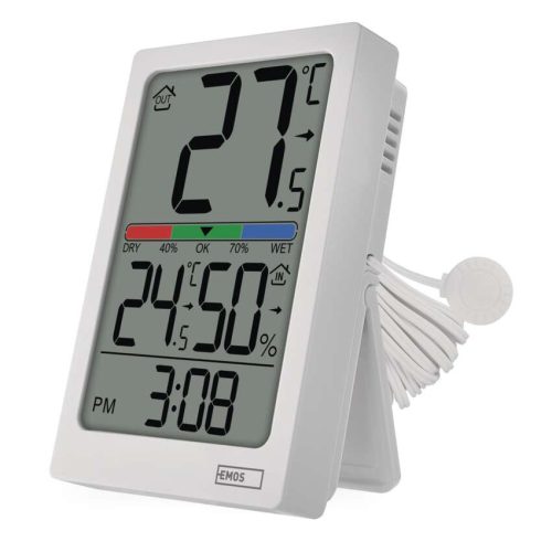 EMOS E0558P, Digitális hőmérő páratartalom-mérővel, vezetékes érzékelővel, ébresztőórával E0558P