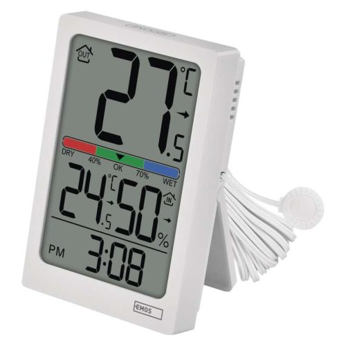 EMOS E0558P, Digitális hőmérő páratartalom-mérővel, vezetékes érzékelővel, ébresztőórával E0558P