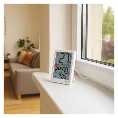 EMOS E0558P, Digitális hőmérő páratartalom-mérővel, vezetékes érzékelővel, ébresztőórával E0558P