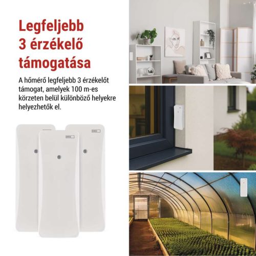 EMOS E0558W, Digitális hőmérő páratartalom-mérővel, vezeték nélküli érzékelővel, óra, dátum E0558W