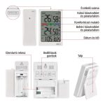 EMOS E0558W, Digitális hőmérő páratartalom-mérővel, vezeték nélküli érzékelővel, óra, dátum E0558W