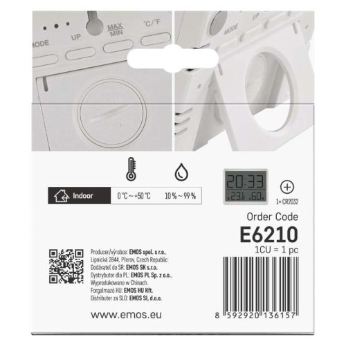 EMOS E6210, Hő- és nedvességmérő E6210
