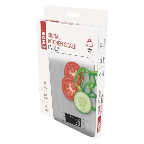 EMOS EV012, Digitális konyhai mérleg EV012, ezüst