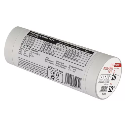EMOS F61511, Szigetelőszalag 15/10 fehér 10db
