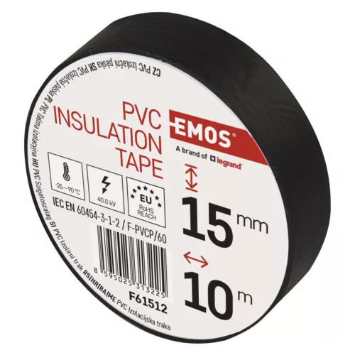 EMOS F61512, Szigetelőszalag 15/10 fekete 10db