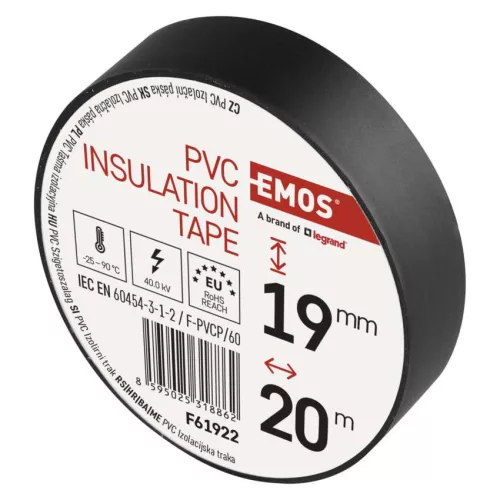EMOS F61922, Szigetelőszalag 19/20 fekete 10db