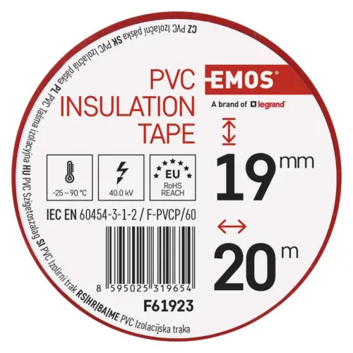 EMOS F61923, Szigetelőszalag 19/20 piros 10db