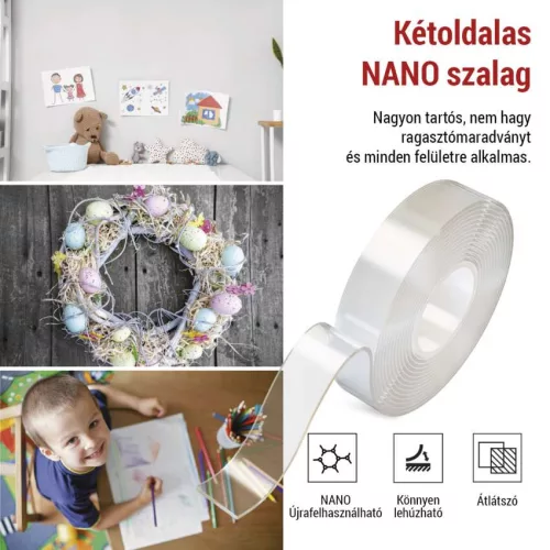 EMOS F6300,  Kétoldalas NANO szalag 30 mm / 3 m, átlátszó