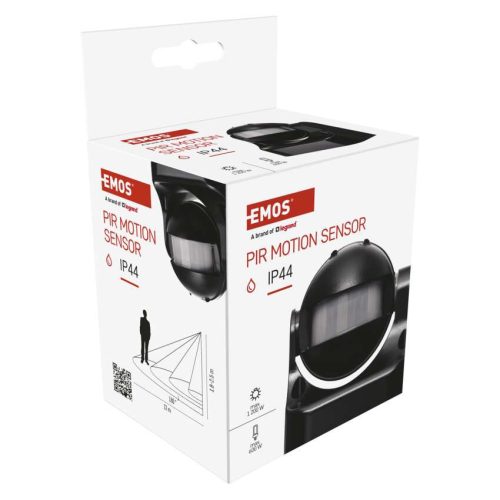 EMOS G1125, Mozgásérzékelő (PIR) IP44 12m 180°