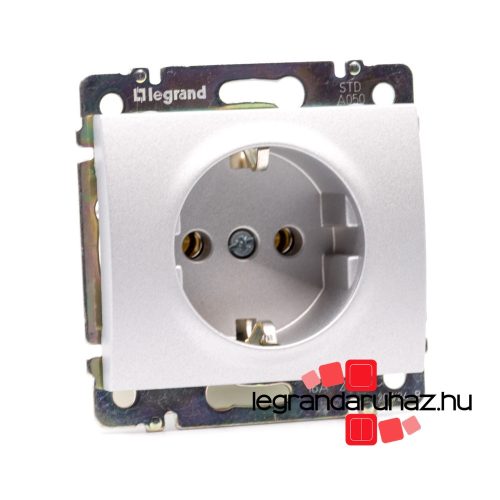 Legrand Galea Life 2P+F földelt csatlakzóaljzat, rugós, biztonsági zsaluval alumínium GA775920ZS