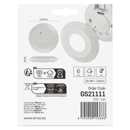 EMOS GS21111, EMOS Mozgásérzékelő MW IP20 2000W