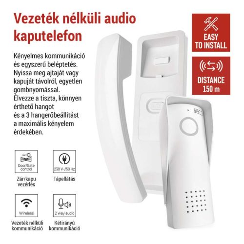 EMOS H1088, Vezeték nélküli otthoni audio kapucsengő készlet H1088, 1 résztvevő