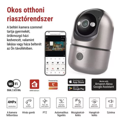 EMOS H4062, GoSmart Beltéri forgatható kamera IP‑220W wifivel