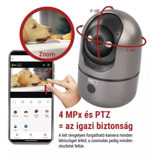 EMOS H4062, GoSmart Beltéri forgatható kamera IP‑220W wifivel