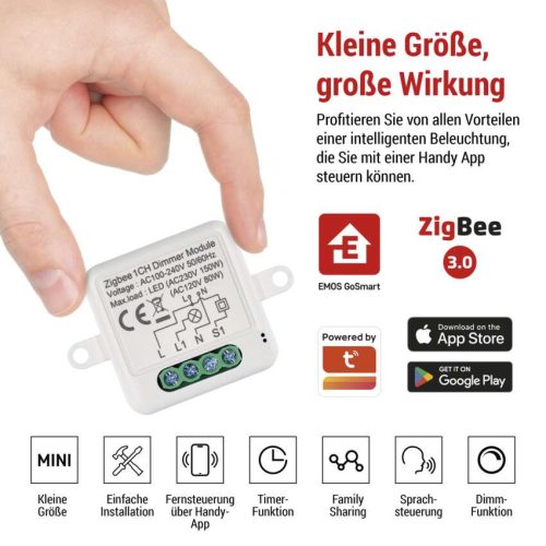 EMOS H5107, GoSmart fényerőszabályozó modul IP-2111DZ, ZigBee, 1 csatornás