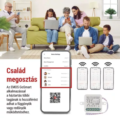 EMOS GoSmart H5110 2 csatornás ZigBee motoros modul