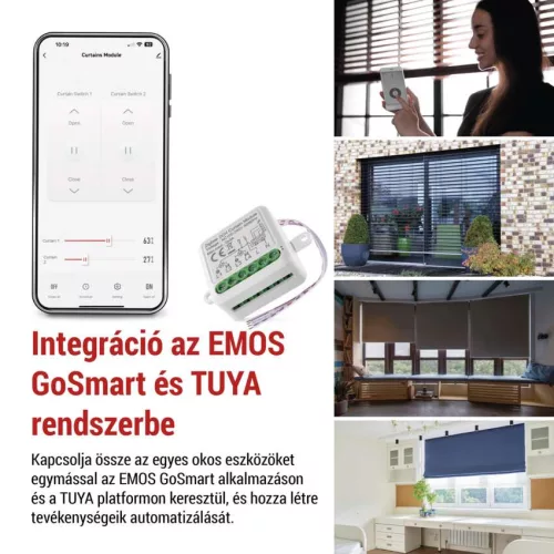EMOS GoSmart H5110 2 csatornás ZigBee motoros modul