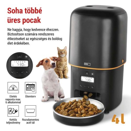 EMOS H6001, Pet Care állateledel adagoló, 4 L, fekete