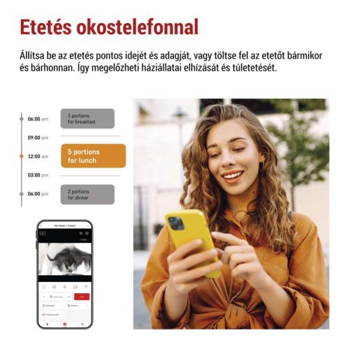 EMOS H6004, GoSmart állateledel adagoló kamerával Pet Care, 4 l, fekete, Wi-Fi