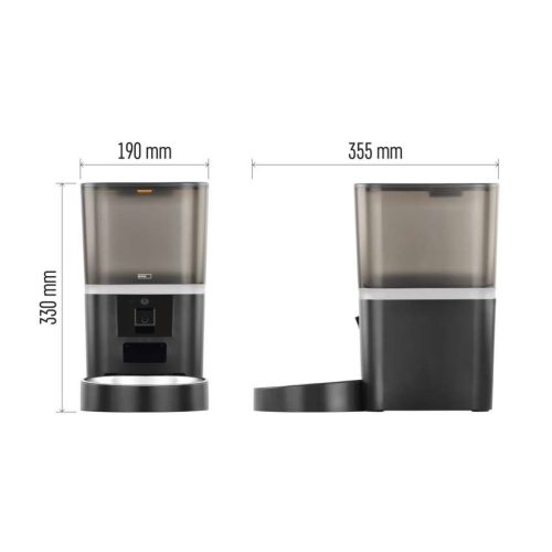 EMOS H6006, GoSmart állateledel adagoló kamerával Pet Care, 6 l, fekete, Wi-Fi